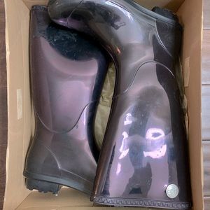 Women Black Ugg Rain Boots
